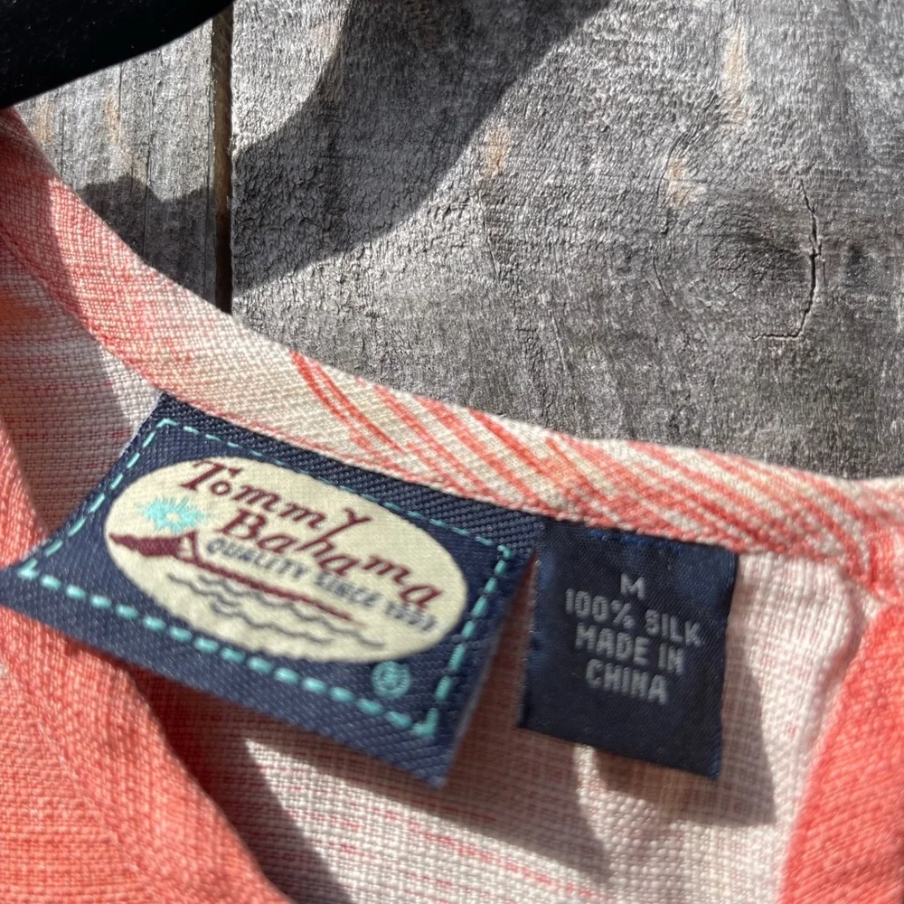 Tommy Bahama Coral and Green Tropical Midi Dress - Picture 7 of 8